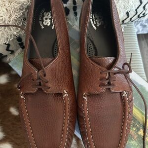 SAS Men's Brown Leather Loafers, Petra Mulch, 10.5 US